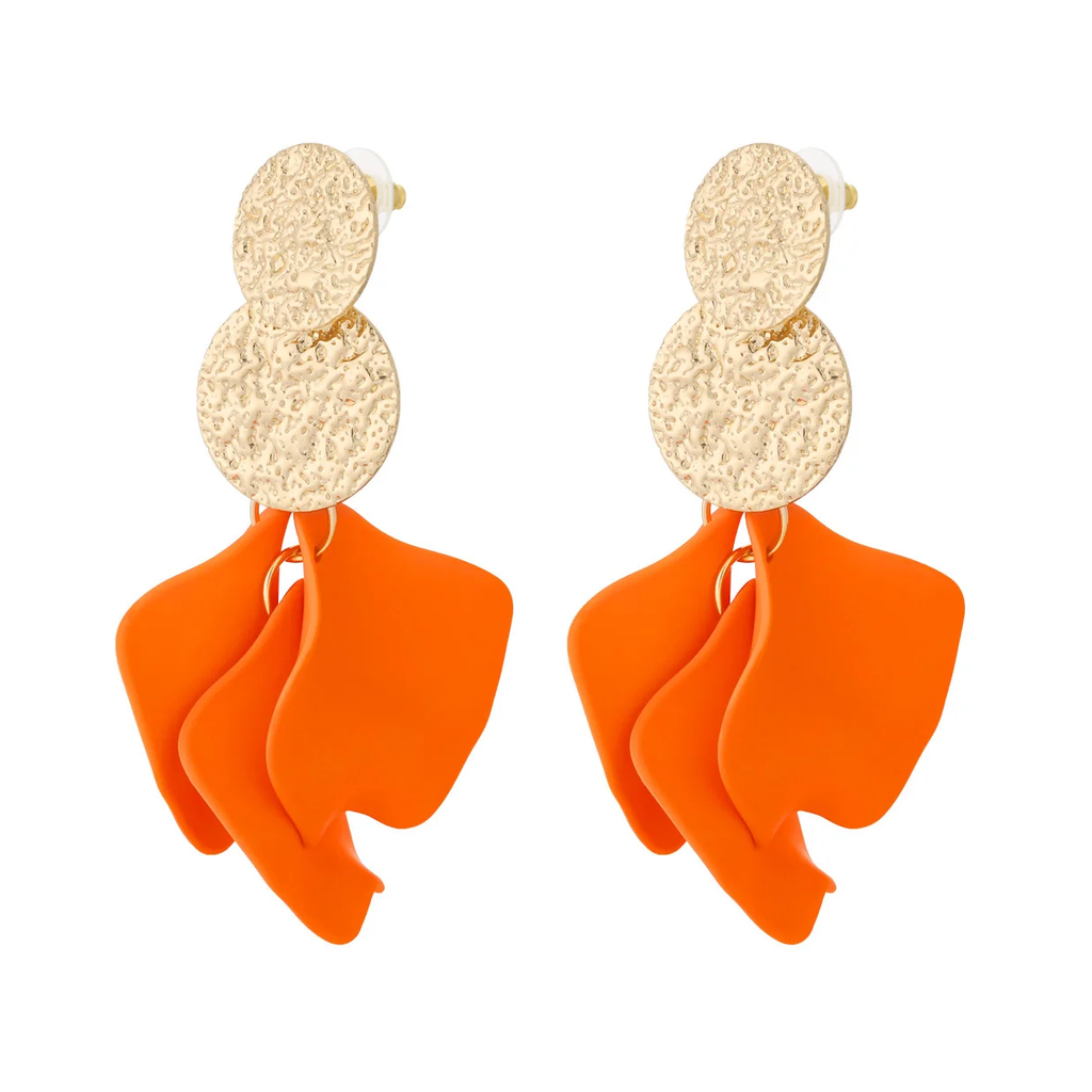 LIVAYA Damen - Ohrringe Ohrhänger mit Blumenmotiv aus Metall
