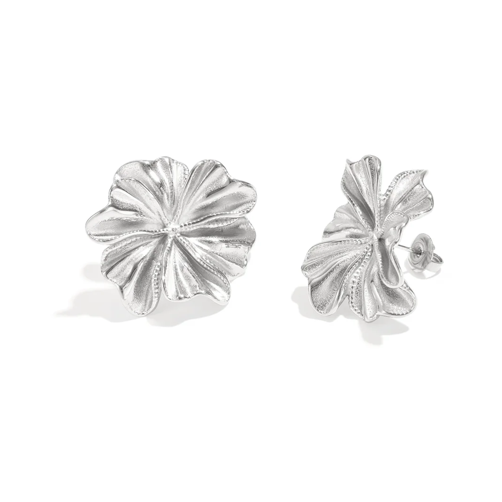 LIVAYA Ohrringe Damenschmuck Ohrstecker mit Blumenmotiv aus Edelstahl