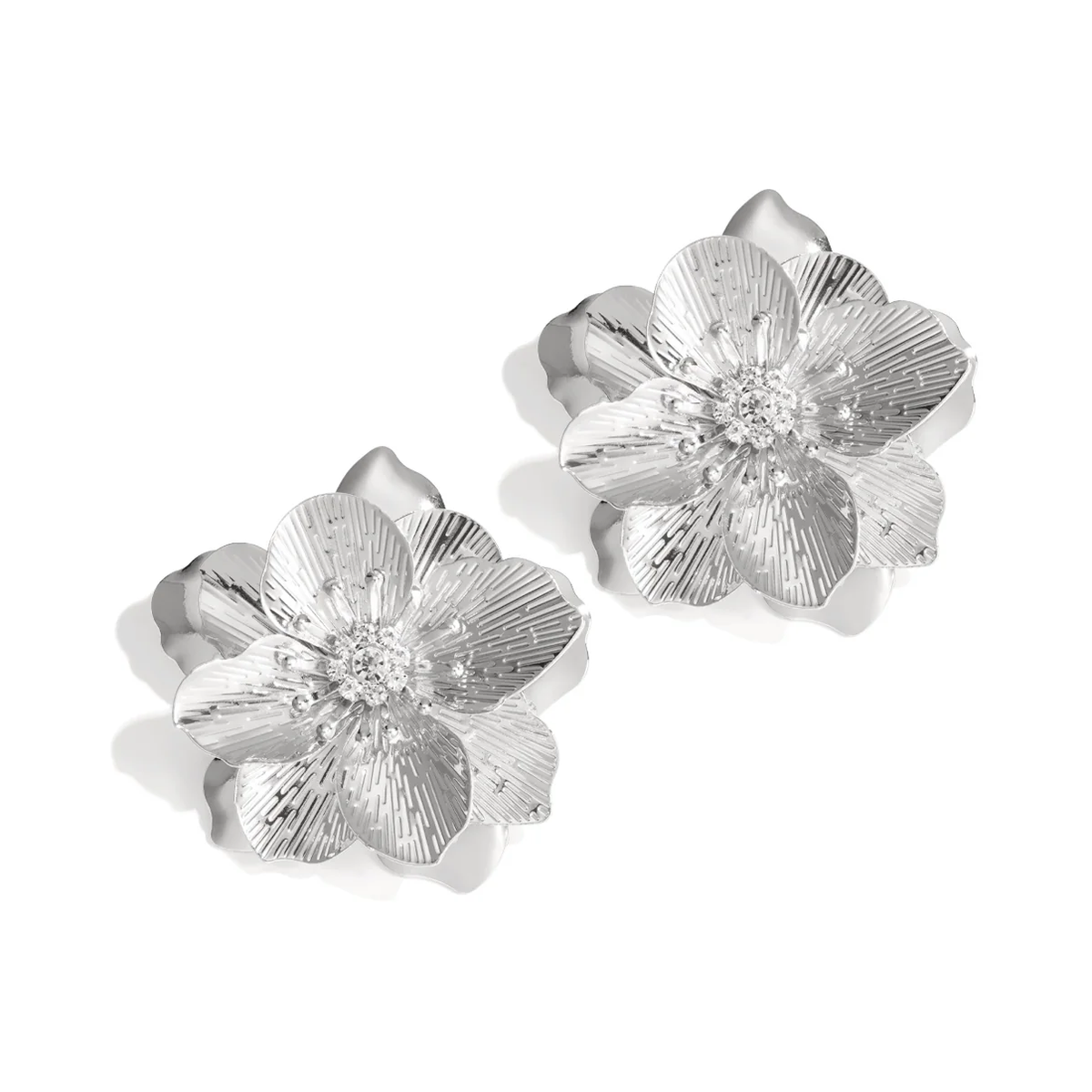 LIVAYA Blumen - Ohrringe Ohrstecker aus Eisen mit Strass