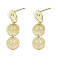 LIVAYA Ohrringe Ohrhänger mit Smiley-Motiv aus Edelstahl