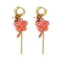 LIVAYA Ohrringe Damen Ohrhänger mit Blumenmotiv aus Edelstahl
