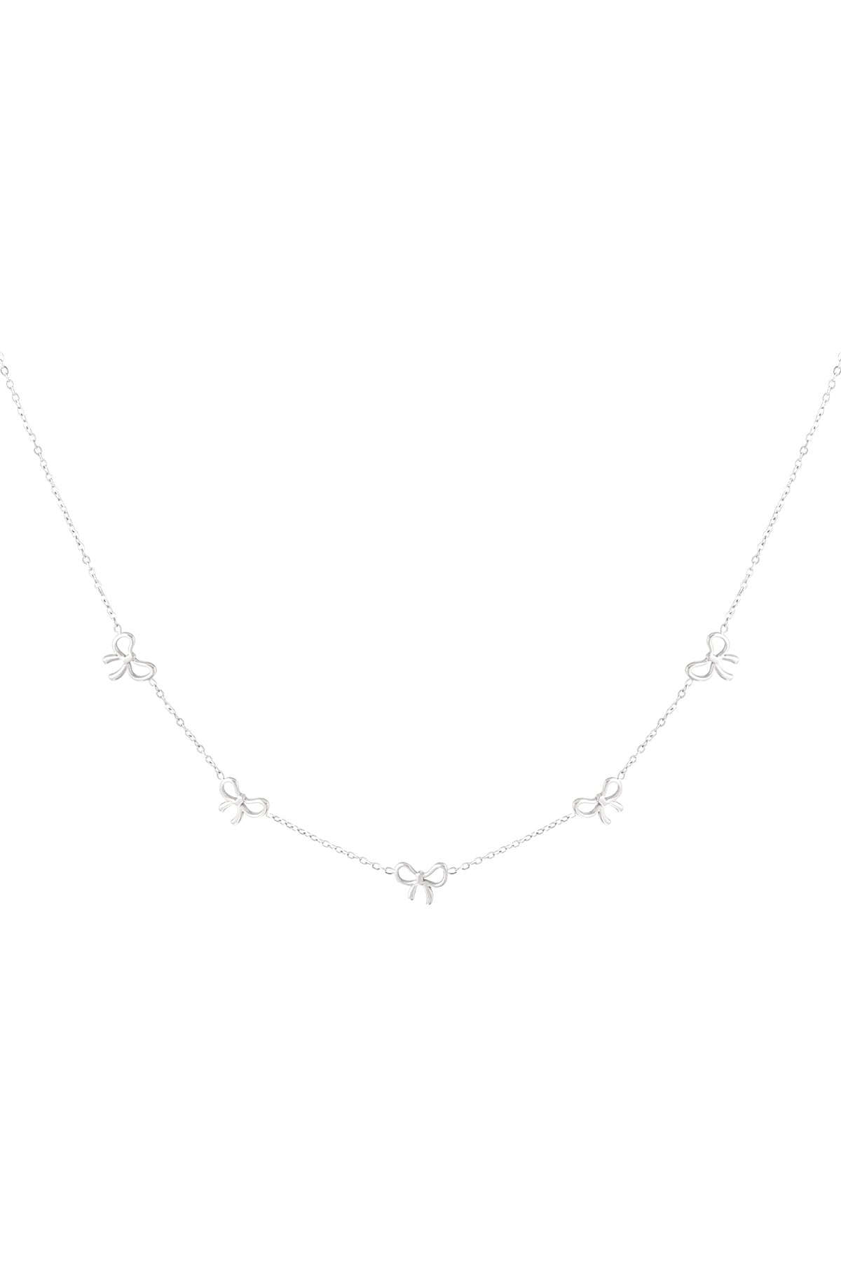 LIVAYA Halskette mit Schleifenmotiven aus Edelstahl, 37 cm