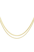 LIVAYA Layering-Halskette mit flacher und gedrehter Kette