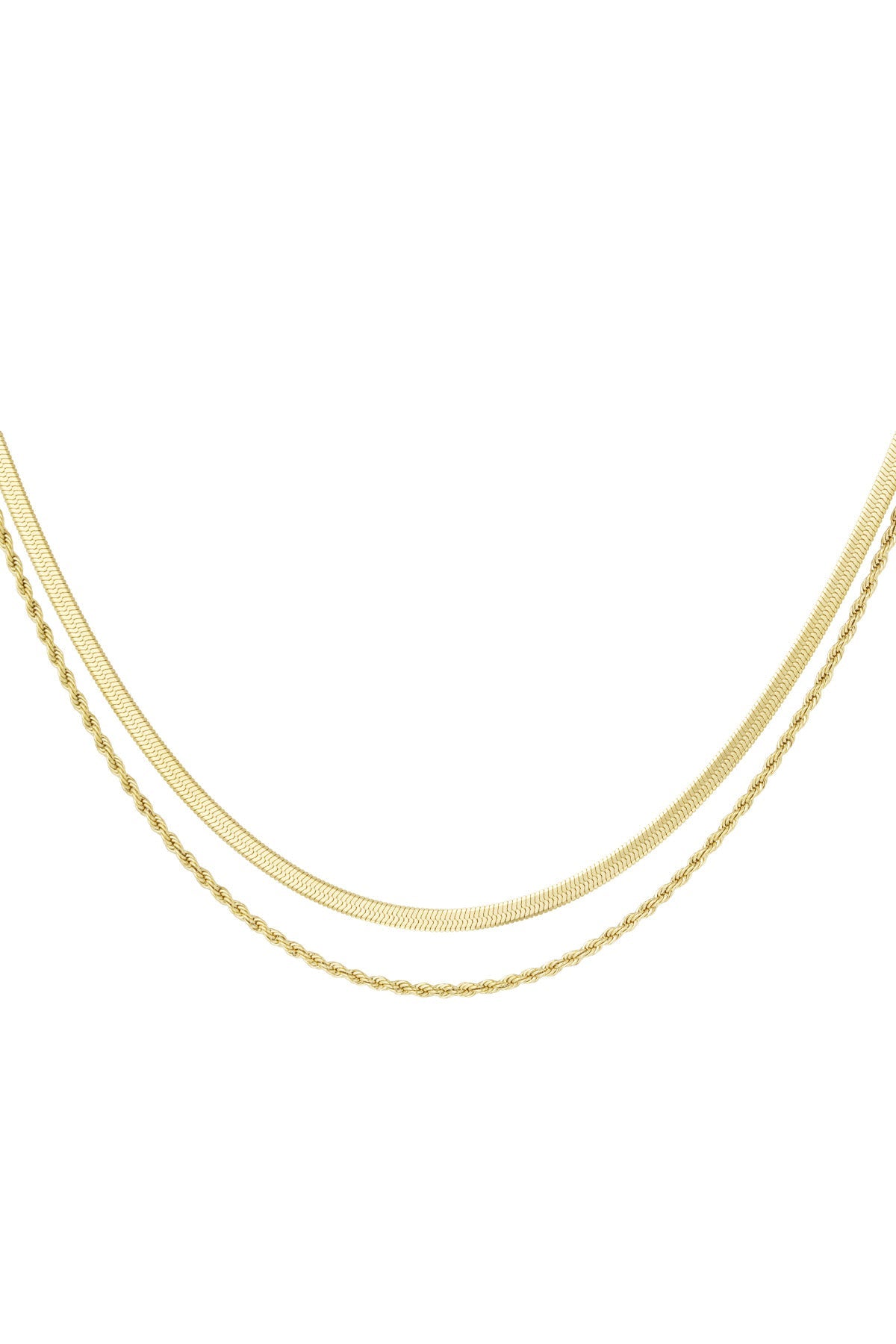LIVAYA Layering-Halskette mit flacher und gedrehter Kette