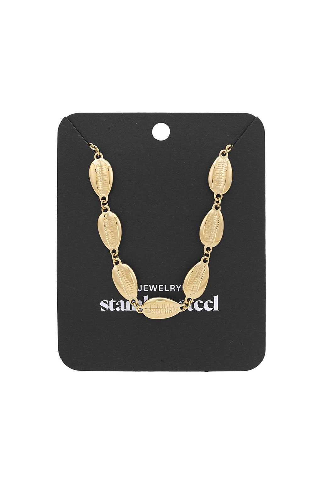 LIVAYA kurze Halskette mit Muschelformen aus Edelstahl