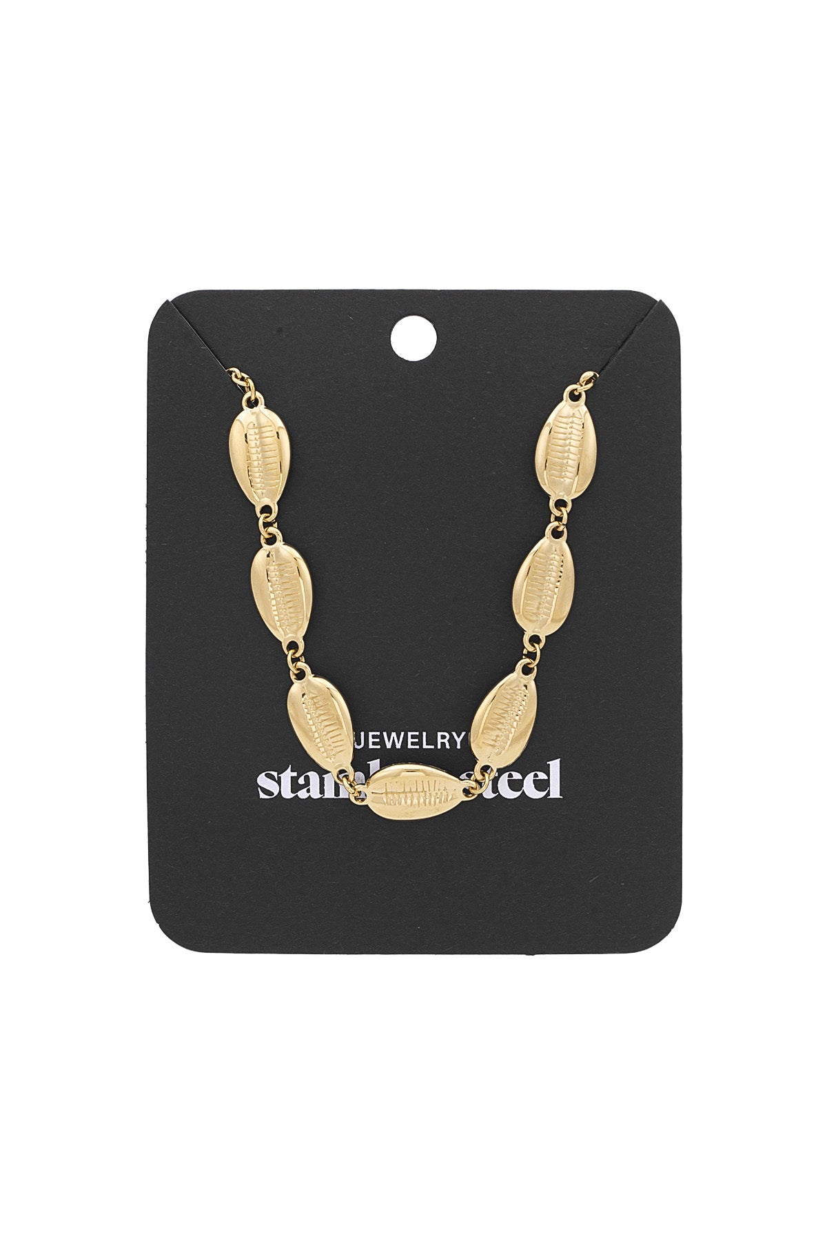 LIVAYA kurze Halskette mit Muschelformen aus Edelstahl