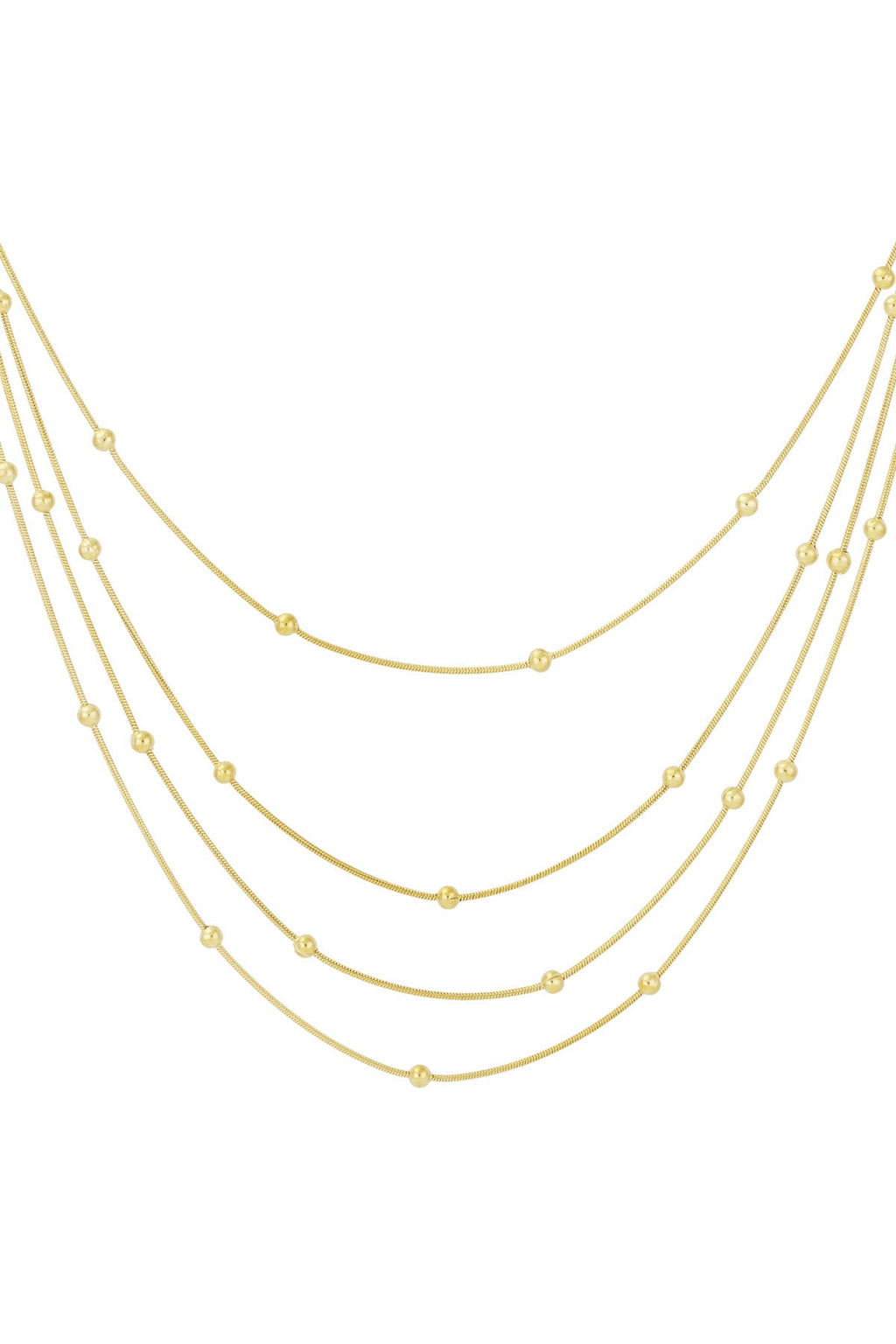 LIVAYA Layering-Halskette mit vier Reihen und Kugeldetails