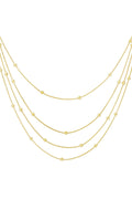 LIVAYA Layering-Halskette mit vier Reihen und Kugeldetails