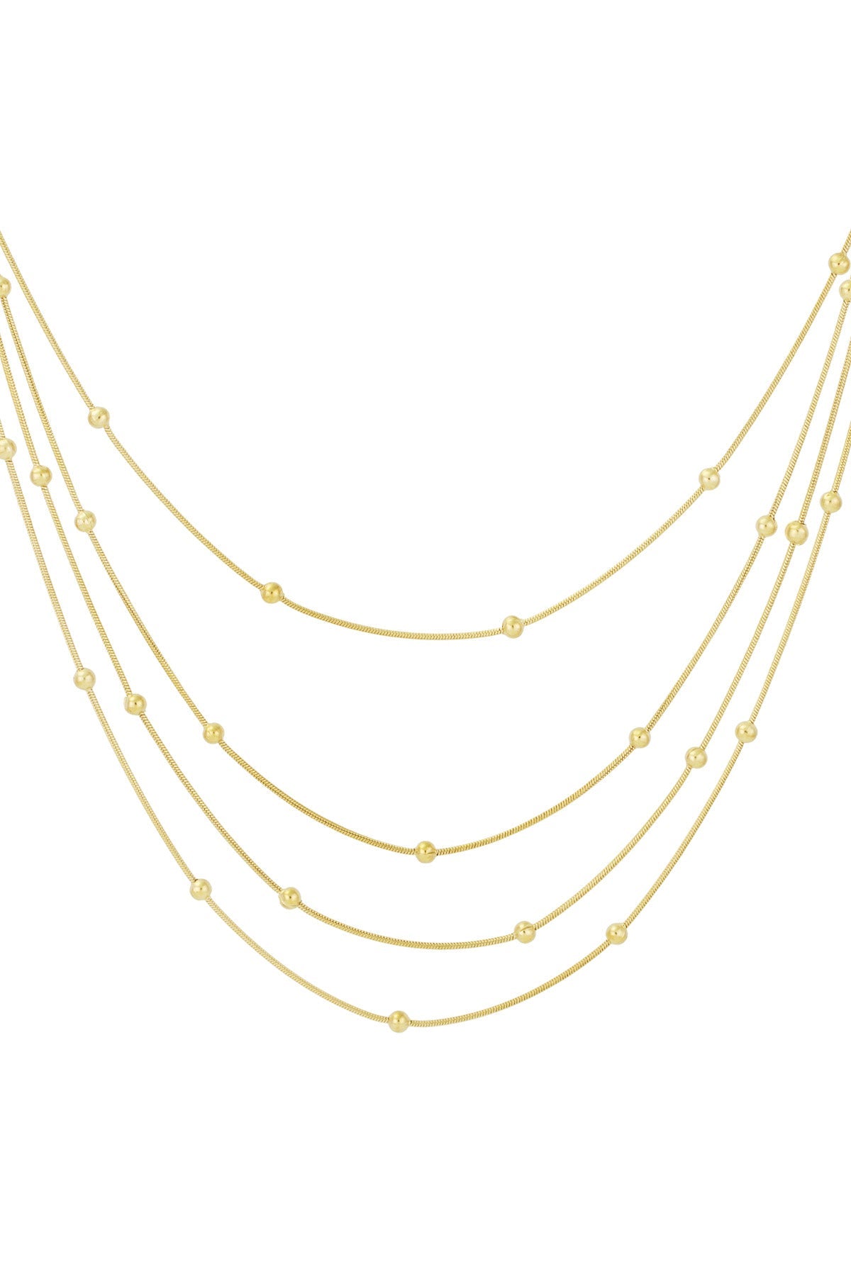 LIVAYA Layering-Halskette mit vier Reihen und Kugeldetails