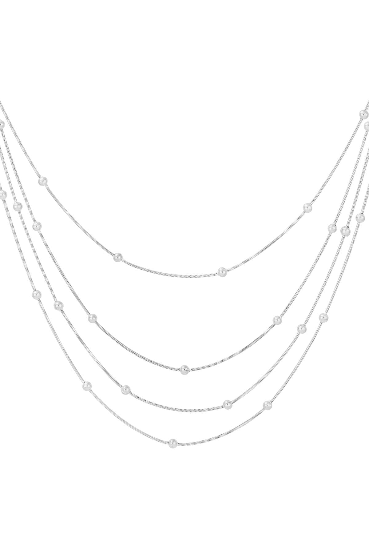 LIVAYA Layering-Halskette mit vier Reihen und Kugeldetails