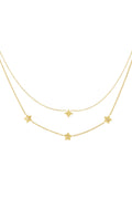 LIVAYA Layering-Halskette mit Sternmotiven und Strass, 37–45 cm