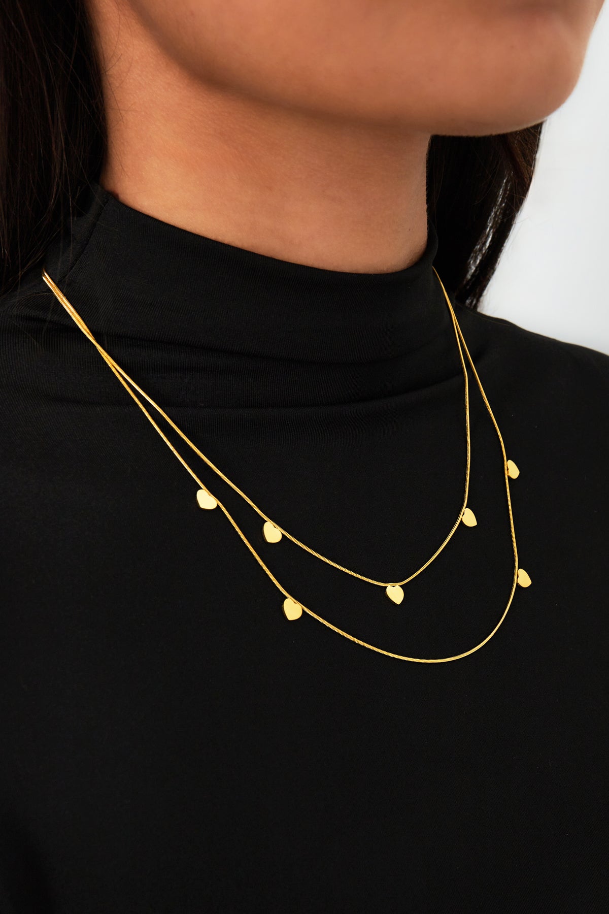 LIVAYA Layering-Halskette mit Herzmotiven