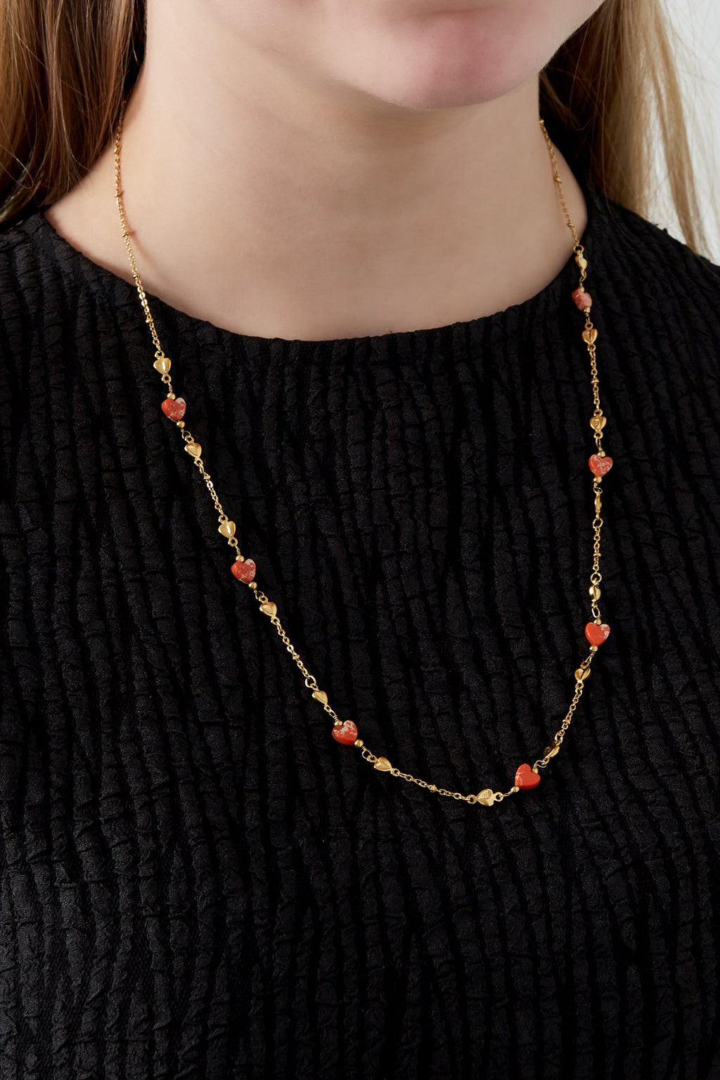 LIVAYA Gliederkette mit Herzmotiven und Kugeldetails