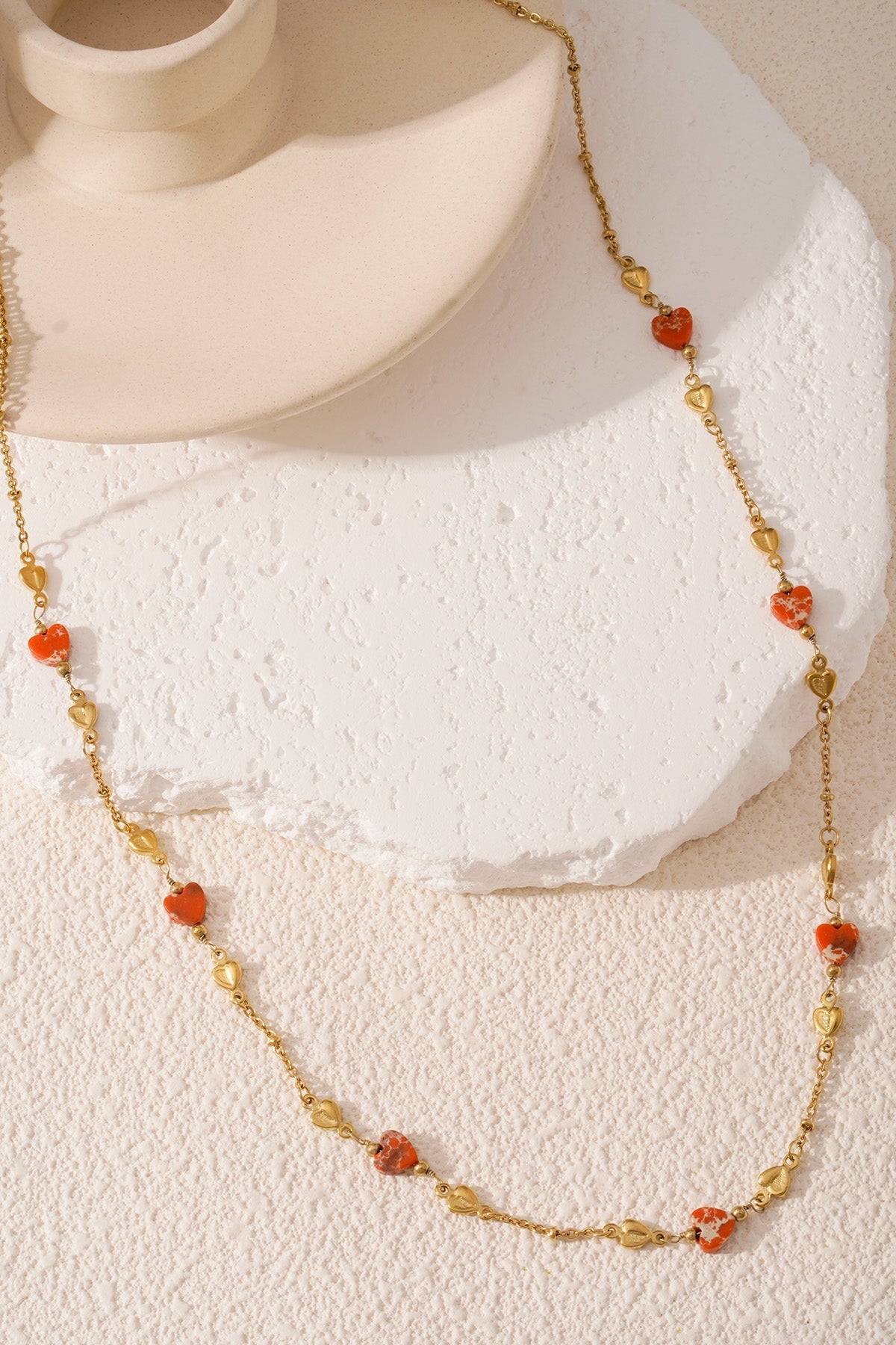 LIVAYA Gliederkette mit Herzmotiven und Kugeldetails