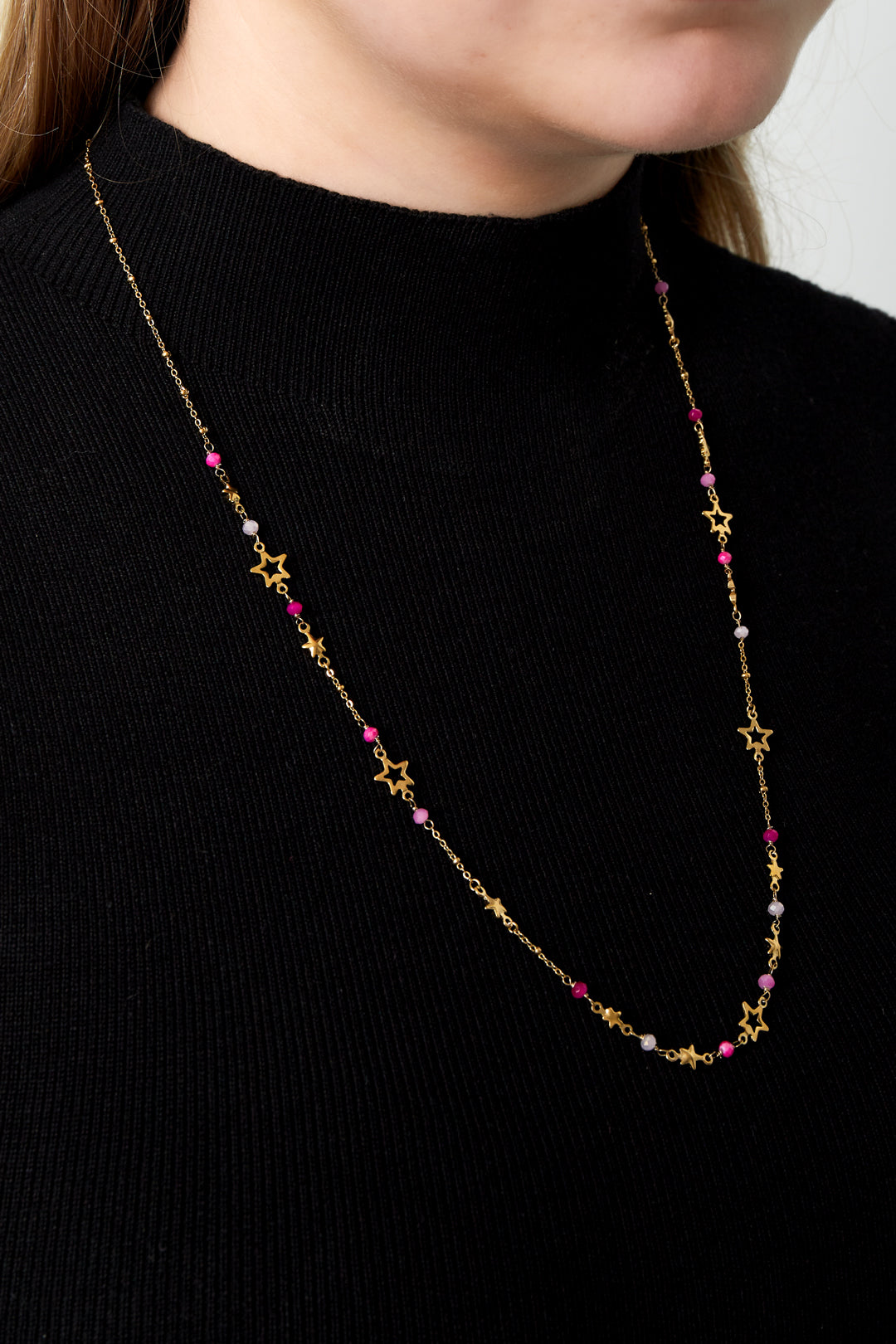 LIVAYA Halskette mit Sternmotiven und Glaselementen