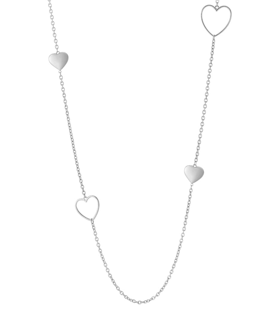 LIVAYA Lange Halskette mit Herzmotiven