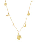 LIVAYA lange Gliederkette mit Sonne-, Mond- und Sternanhängern