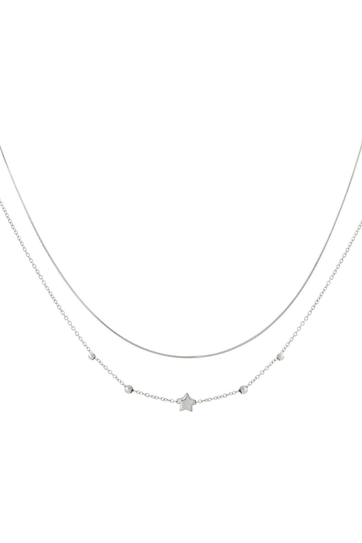 LIVAYA Layering-Halskette mit Sternmotiv, zweireihig