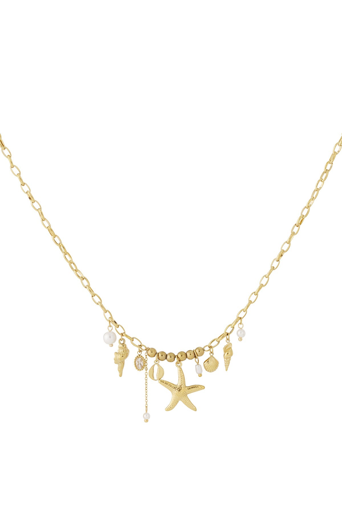LIVAYA Anhängerkette mit Seestern und Muschel-Charms