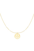 LIVAYA Anhängerkette mit Smiley-Anhänger und Kugelakzenten