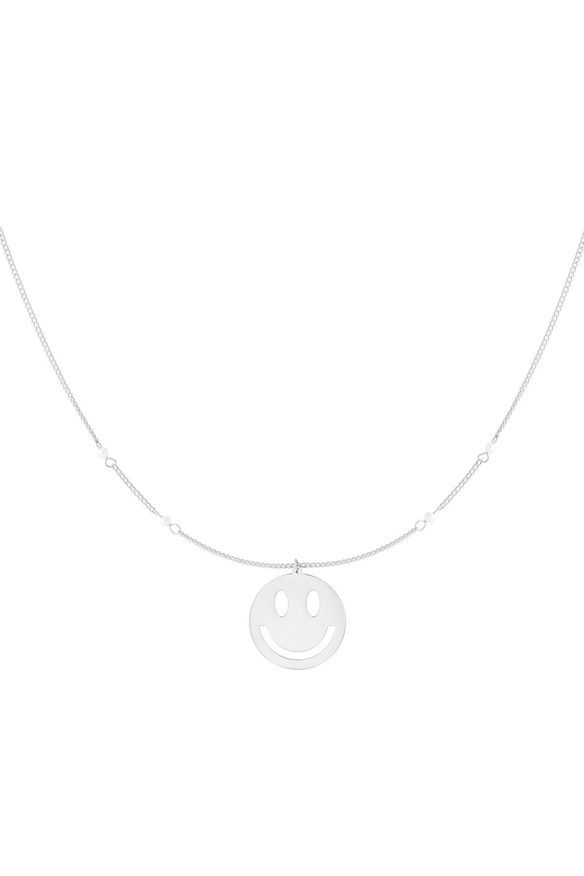 LIVAYA Anhängerkette mit Smiley-Anhänger und Kugelakzenten