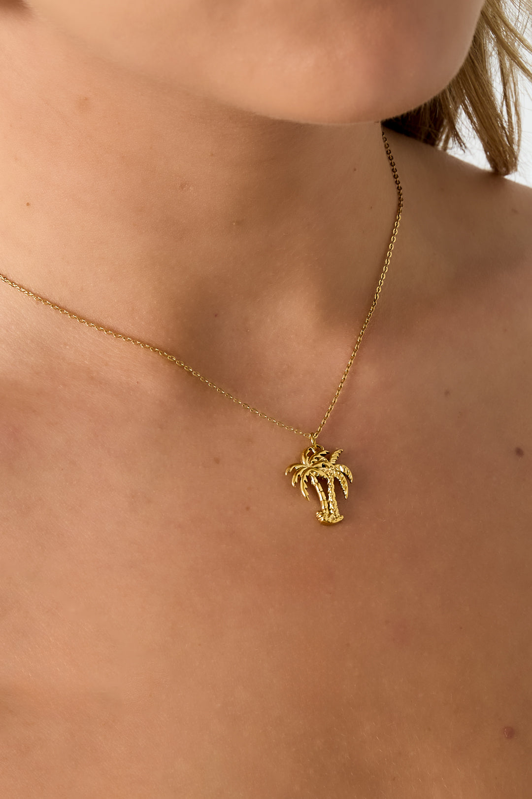 LIVAYA Anhängerkette mit Palmenmotiv aus 304S-Stahl