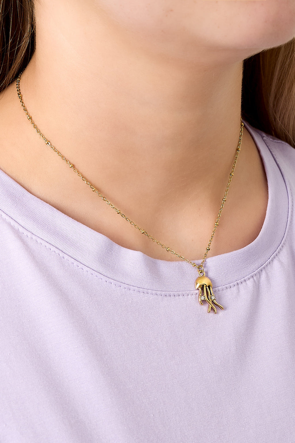 LIVAYA Anhängerkette mit Quallenanhänger und Strass