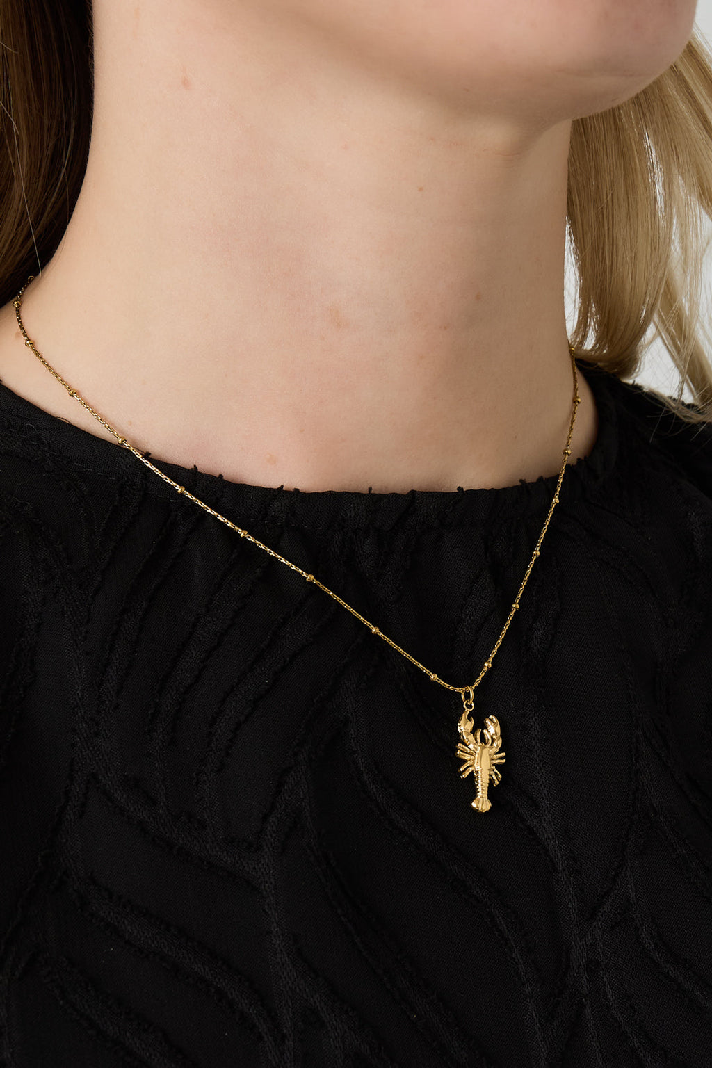 LIVAYA Anhängerkette mit Hummer-Anhänger und feinen Kugeldetails