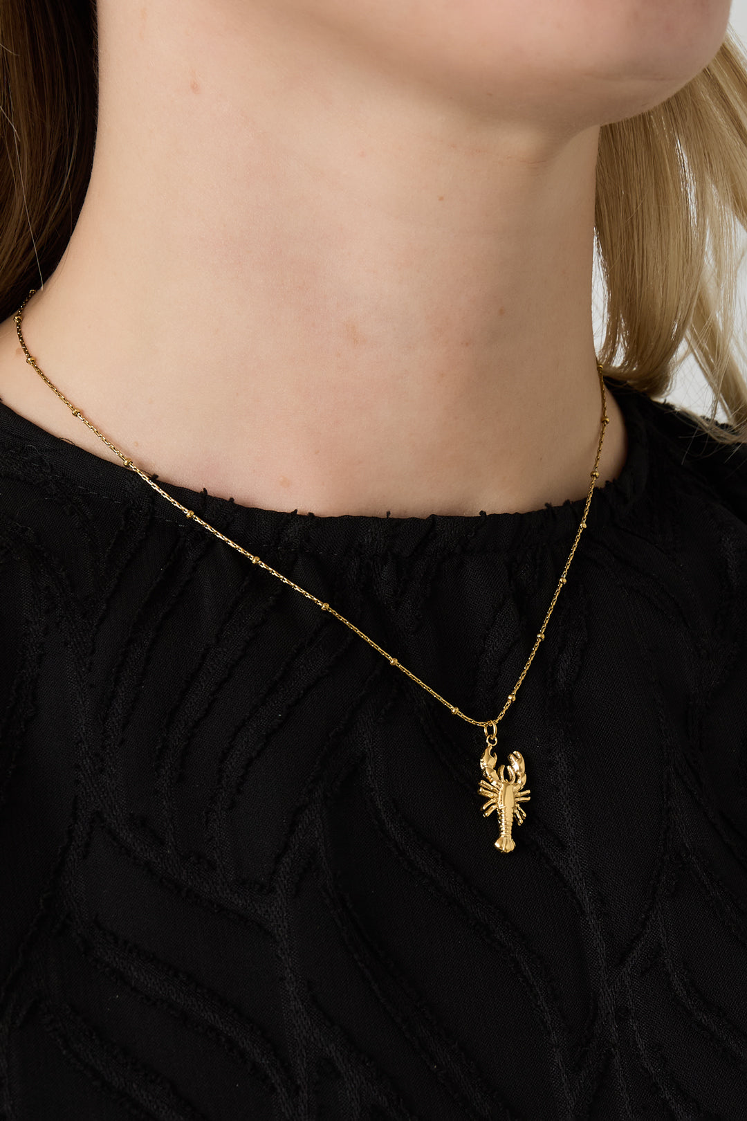 LIVAYA Anhängerkette mit Hummer-Anhänger und feinen Kugeldetails