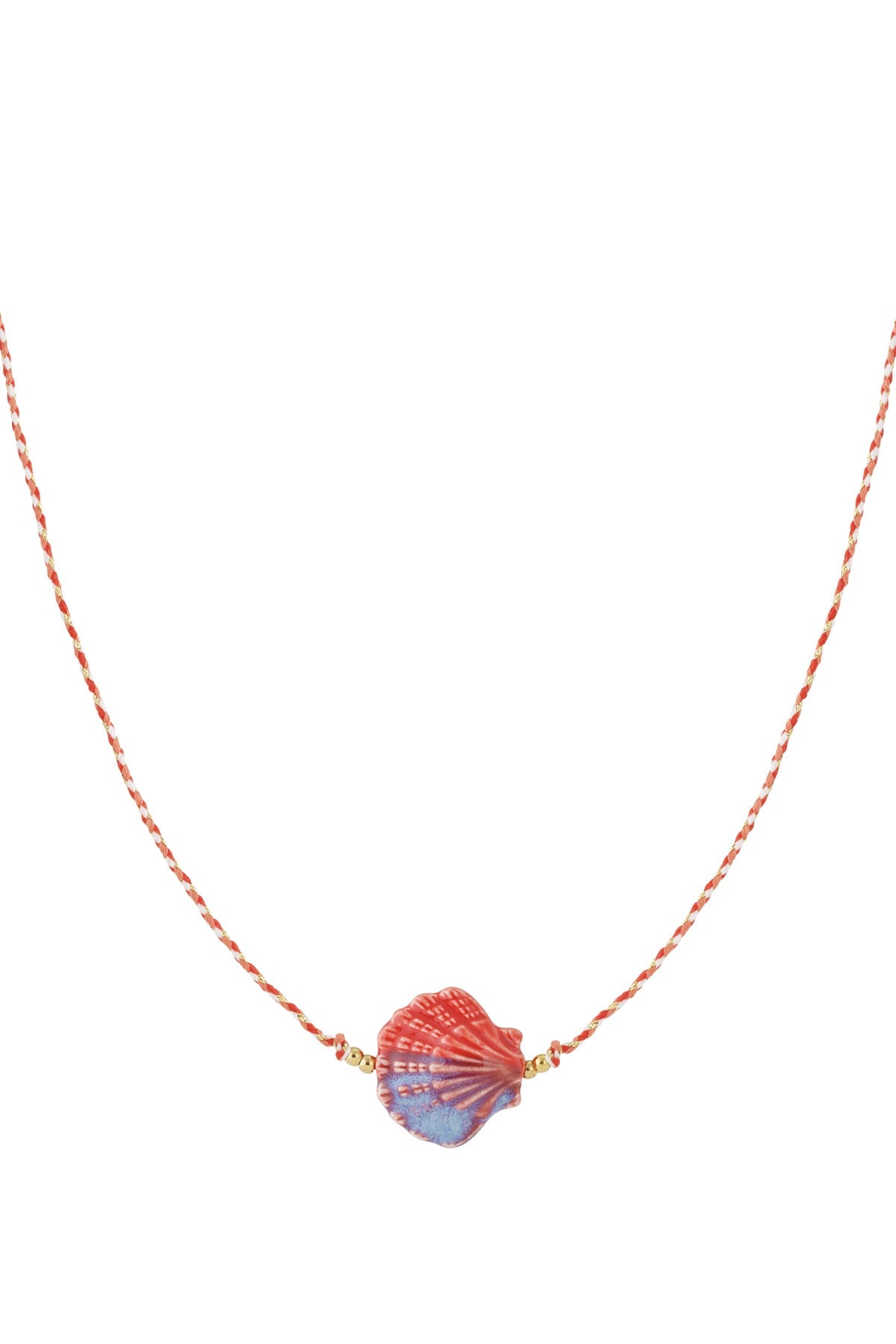 LIVAYA Anhängerkette mit Muschelmotiv und geflochtenem Band
