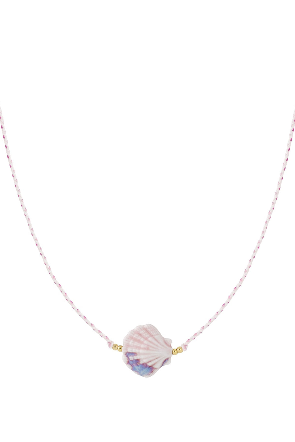 LIVAYA Anhängerkette mit Muschelmotiv und geflochtenem Band