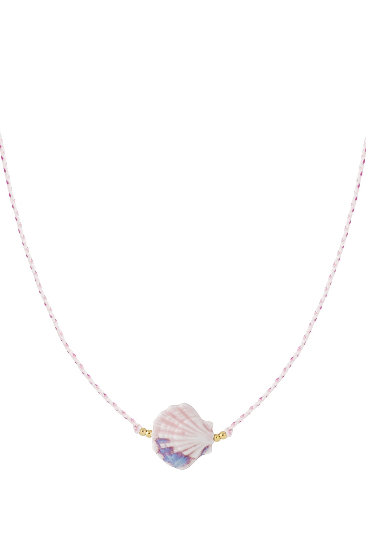 LIVAYA Anhängerkette mit Muschelmotiv und geflochtenem Band