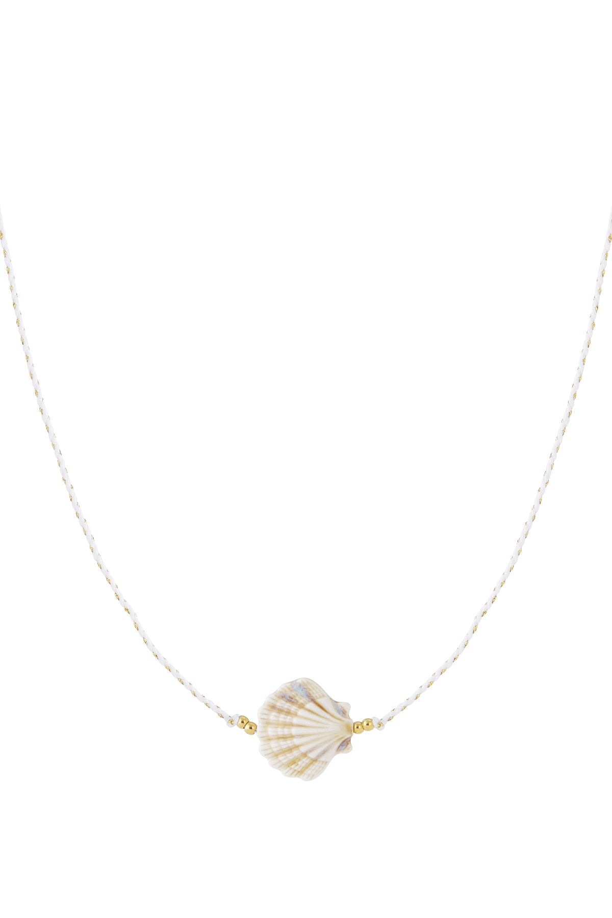 LIVAYA Anhängerkette mit Muschelmotiv und geflochtenem Band