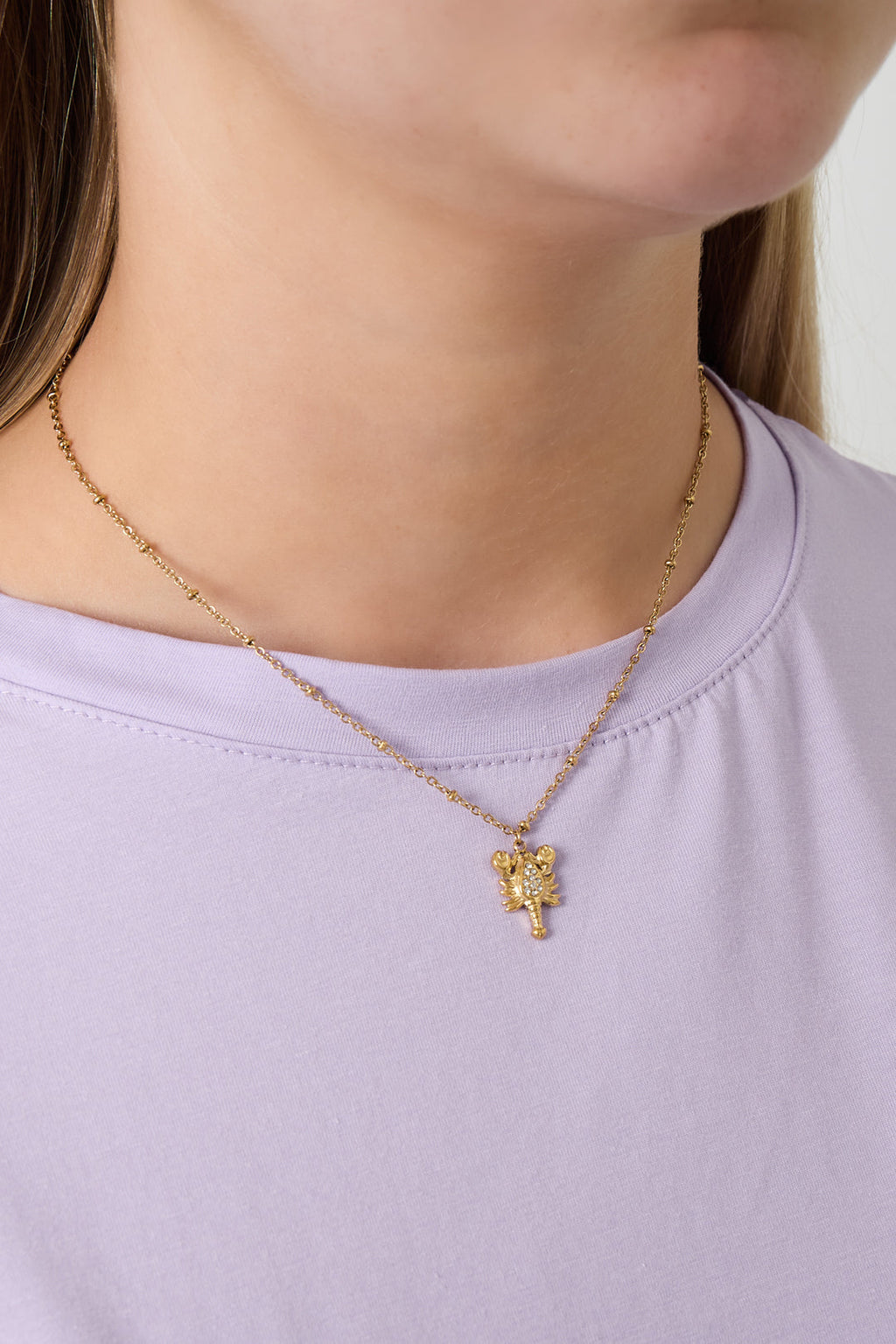 LIVAYA Anhängerkette mit Skorpion-Anhänger und Strass