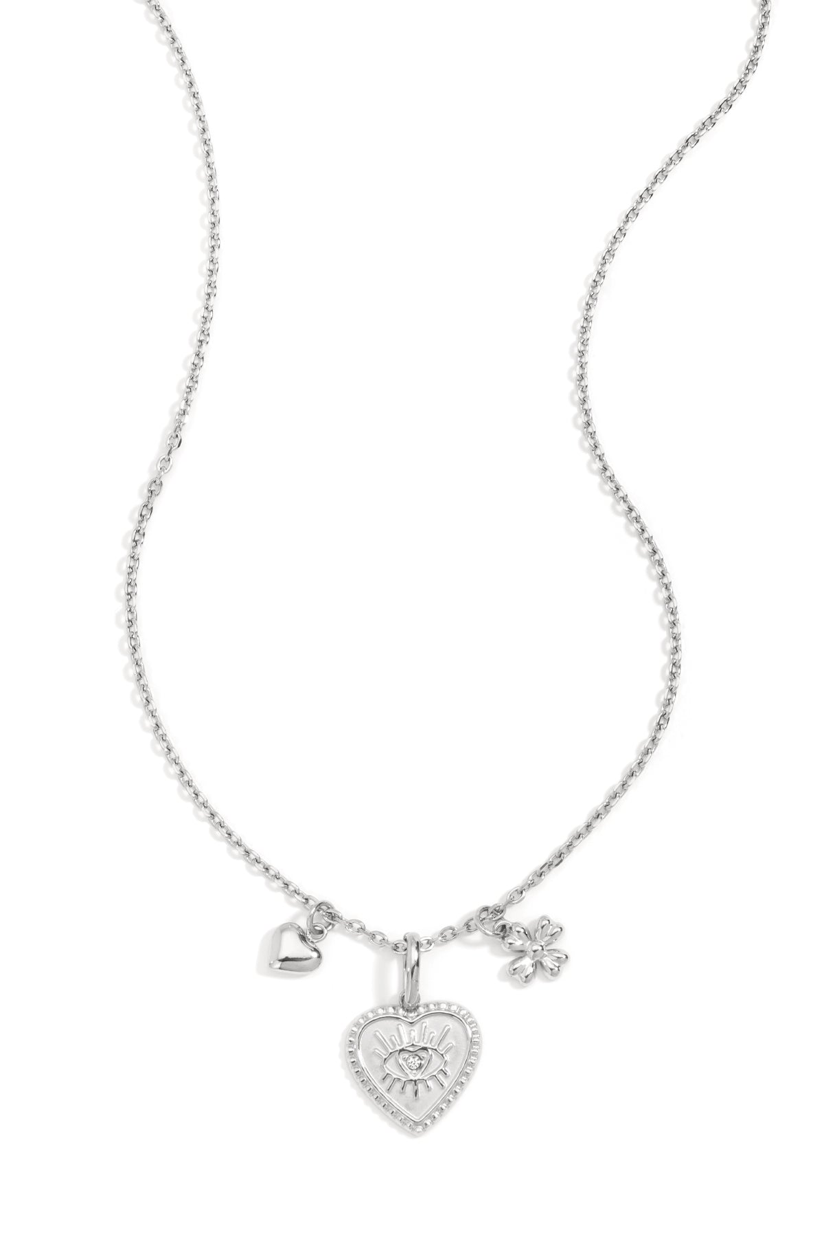 LIVAYA Anhängerkette mit Herz- und Augenmotiv