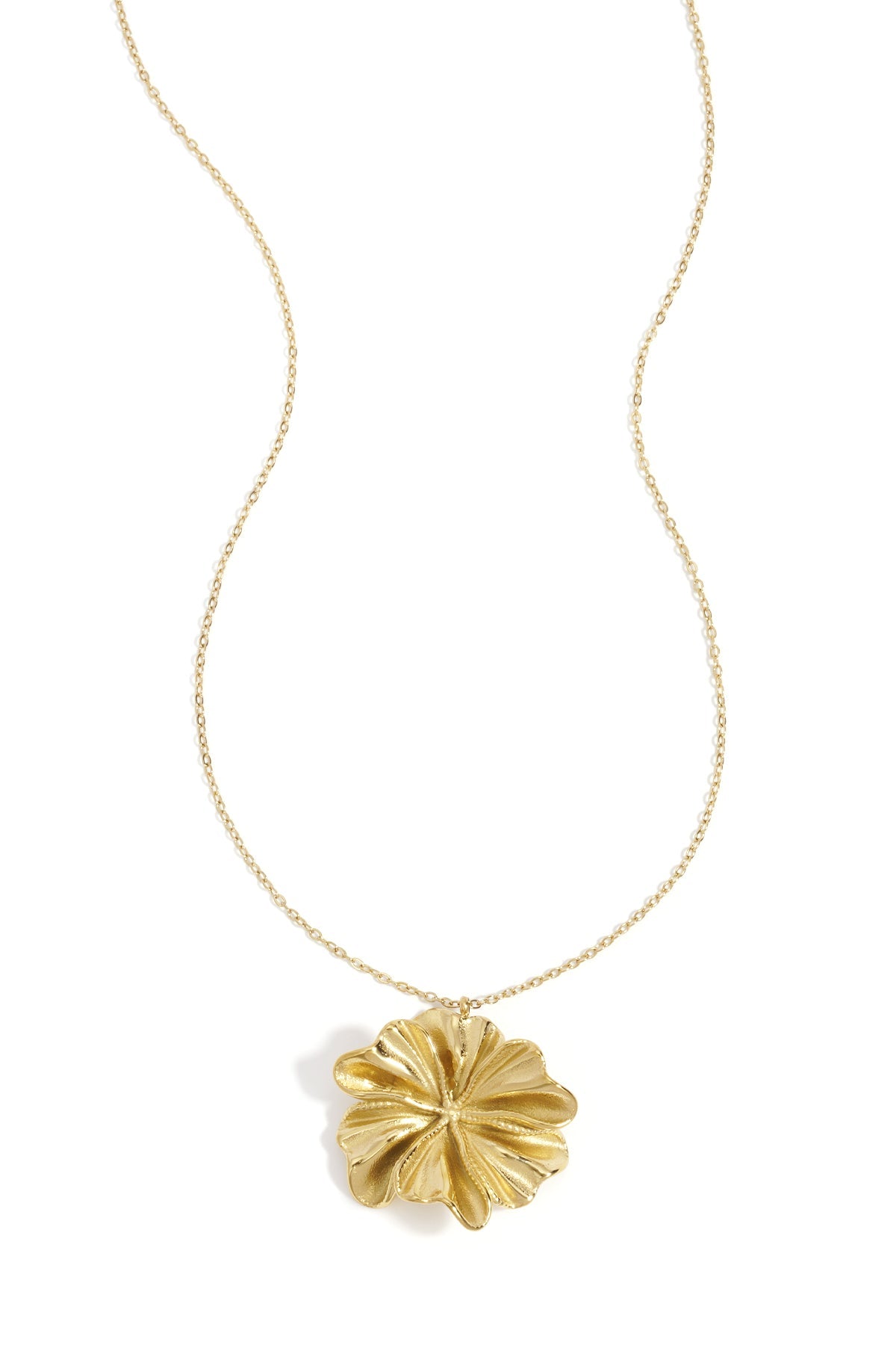 LIVAYA Anhängerkette mit Blumenanhänger aus Edelstahl