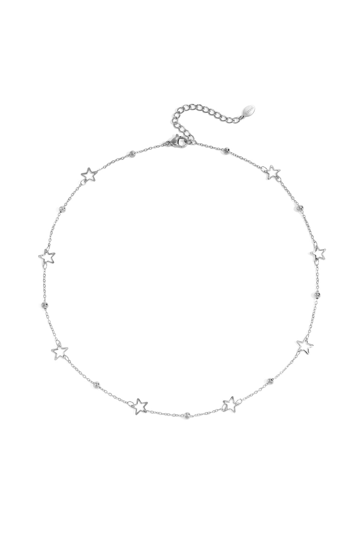 LIVAYA kurze Halskette mit Sternen und Kugeldetails aus 304 Edelstahl