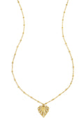 LIVAYA Anhängerkette Herz mit Strass und Kugeldetails aus Edelstahl