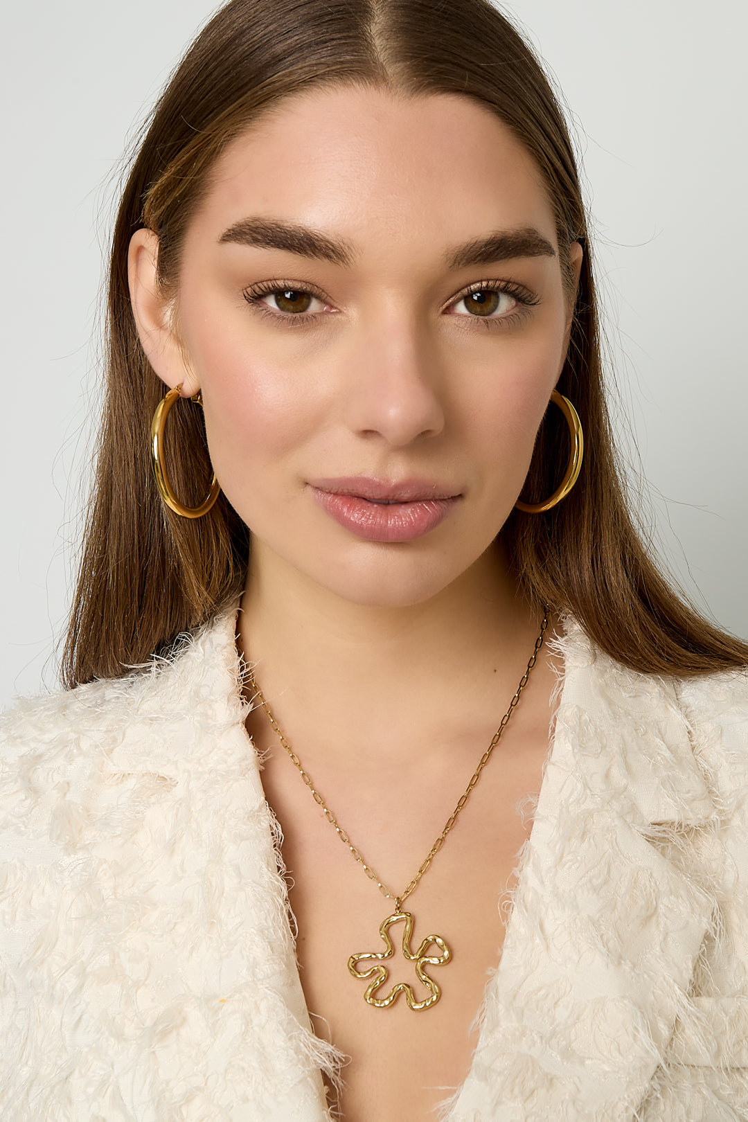 LIVAYA Anhängerkette mit offenem Blumenanhänger