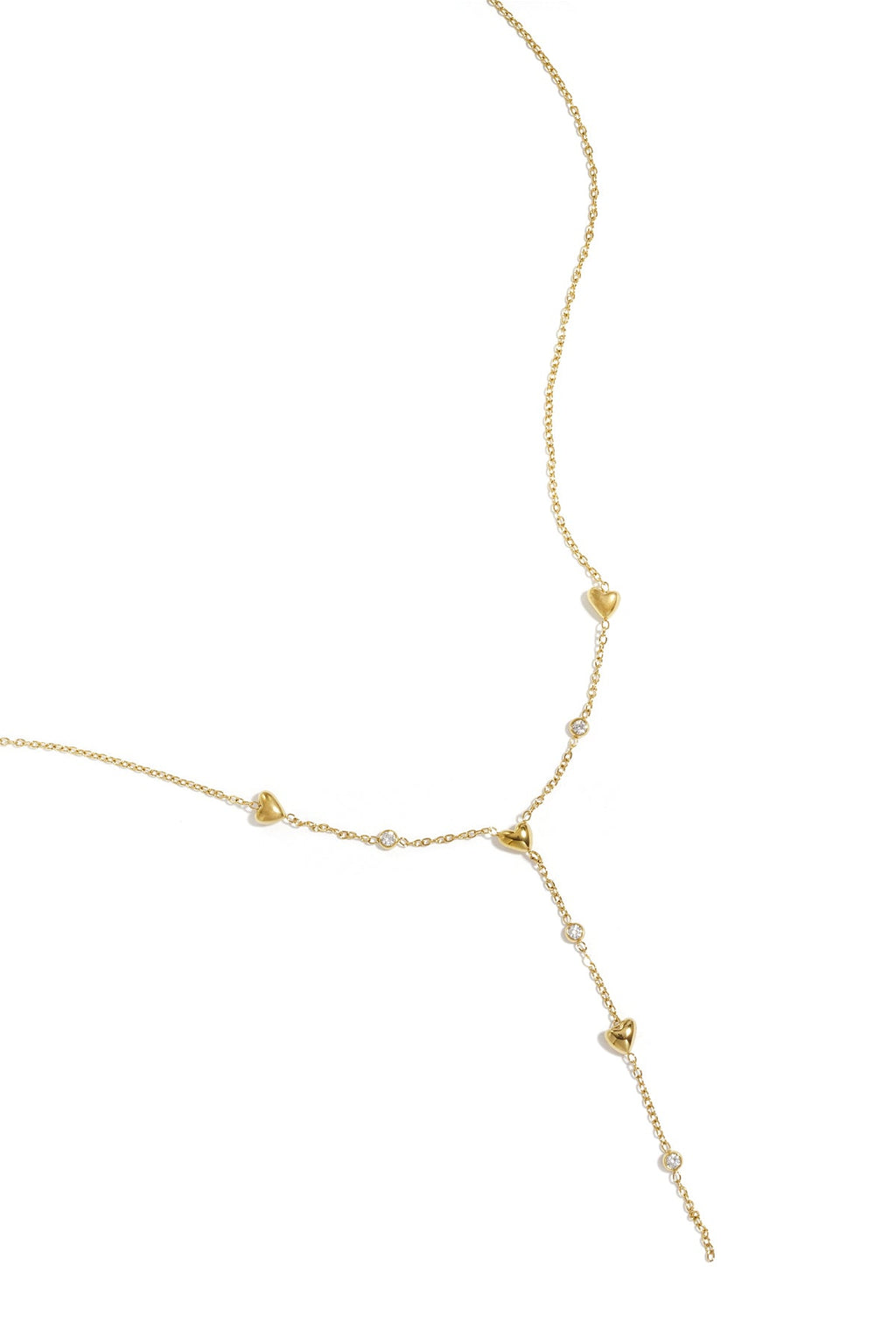 LIVAYA Y-förmige Anhängerkette mit Herzen und Strass
