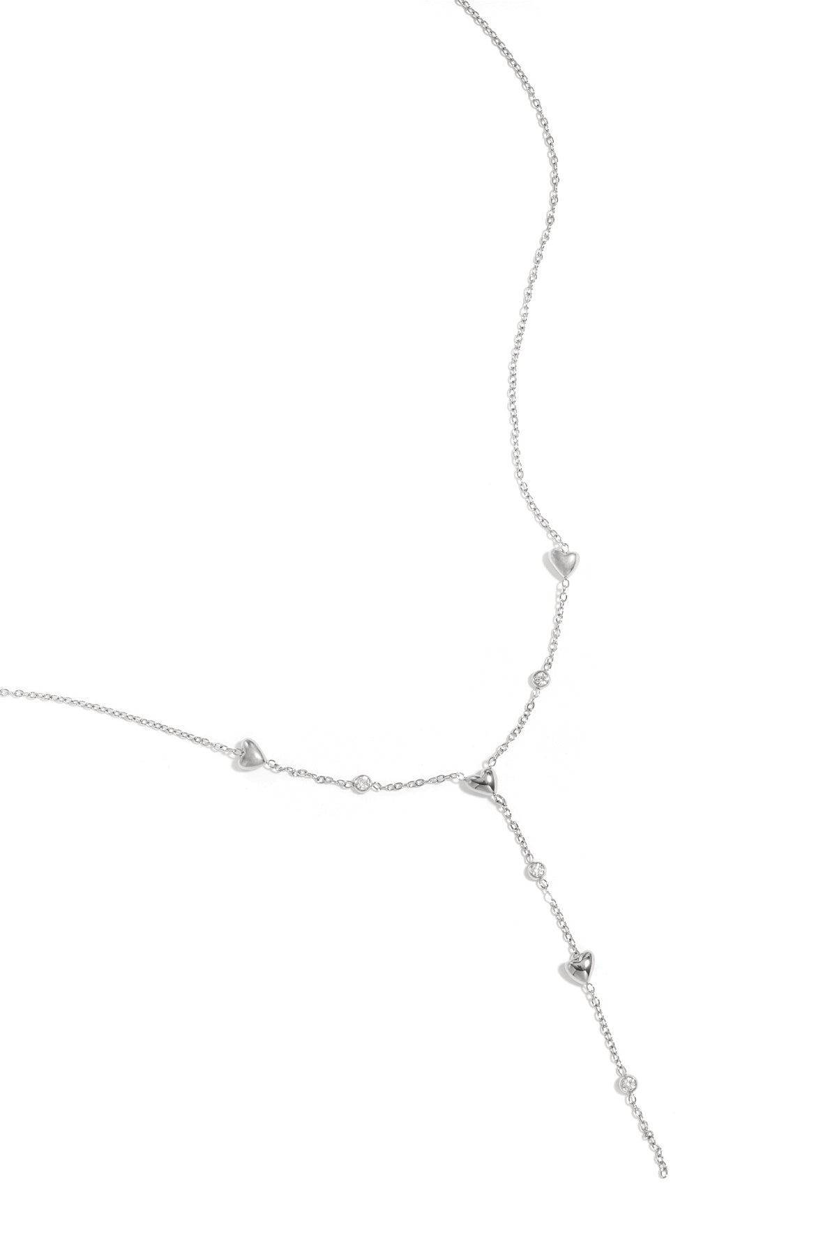 LIVAYA Y-förmige Anhängerkette mit Herzen und Strass