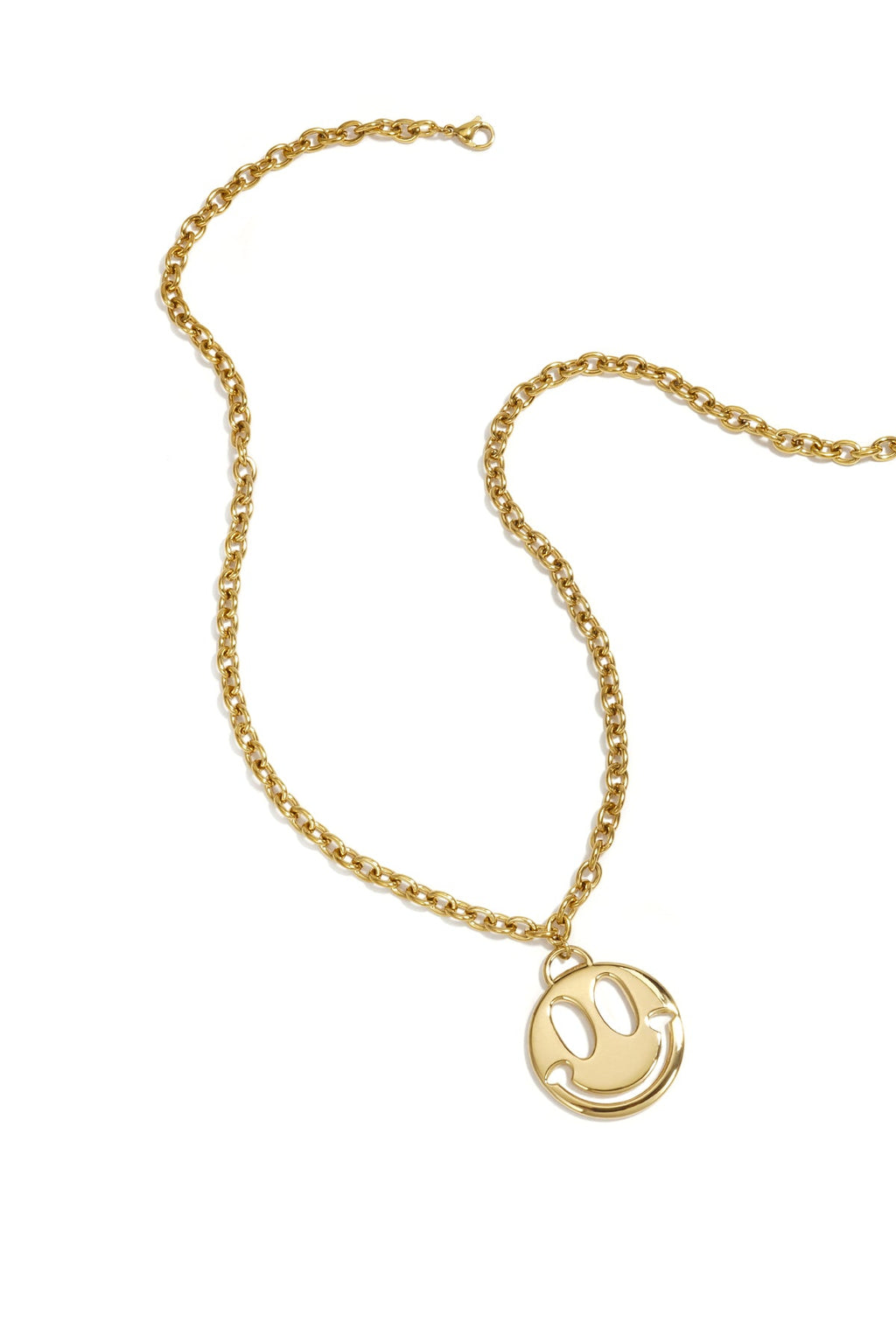 LIVAYA Anhängerkette mit Smiley-Anhänger aus 14K vergoldetem Edelstahl