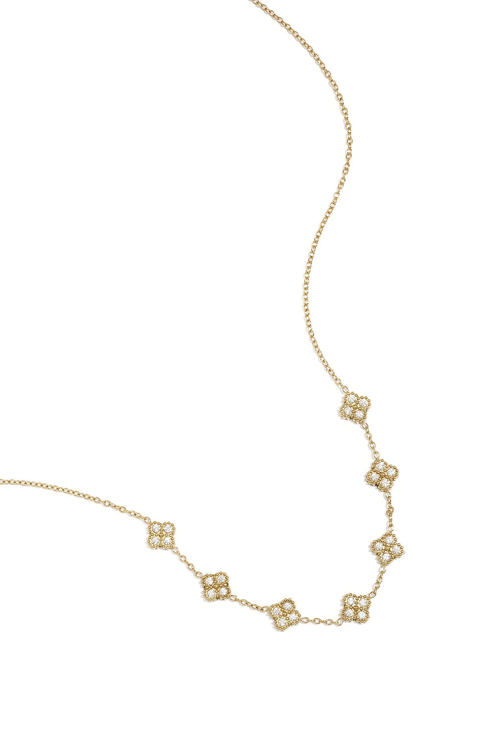 LIVAYA Anhängerkette mit Zirkonia-Kleeblättern
