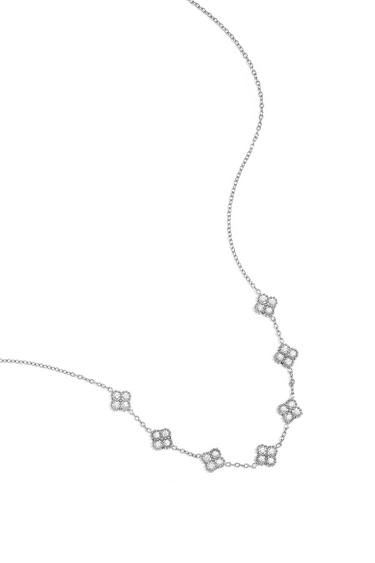 LIVAYA Anhängerkette mit Zirkonia-Kleeblättern