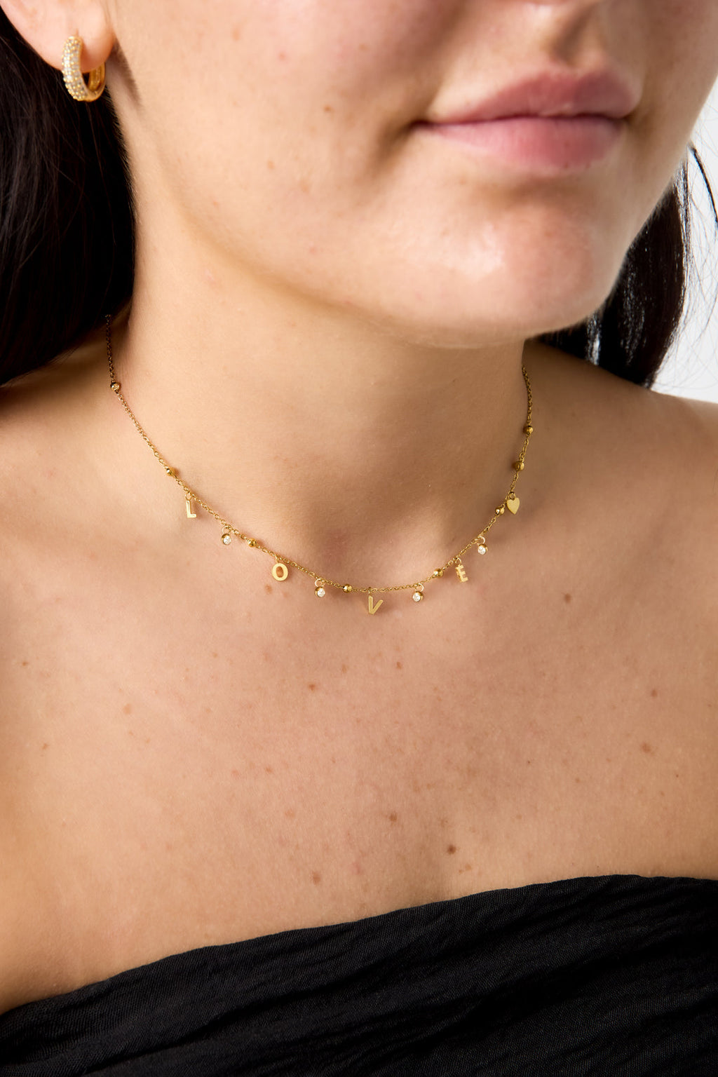 LIVAYA Anhängerkette mit LOVE-Buchstaben und Zirkonia