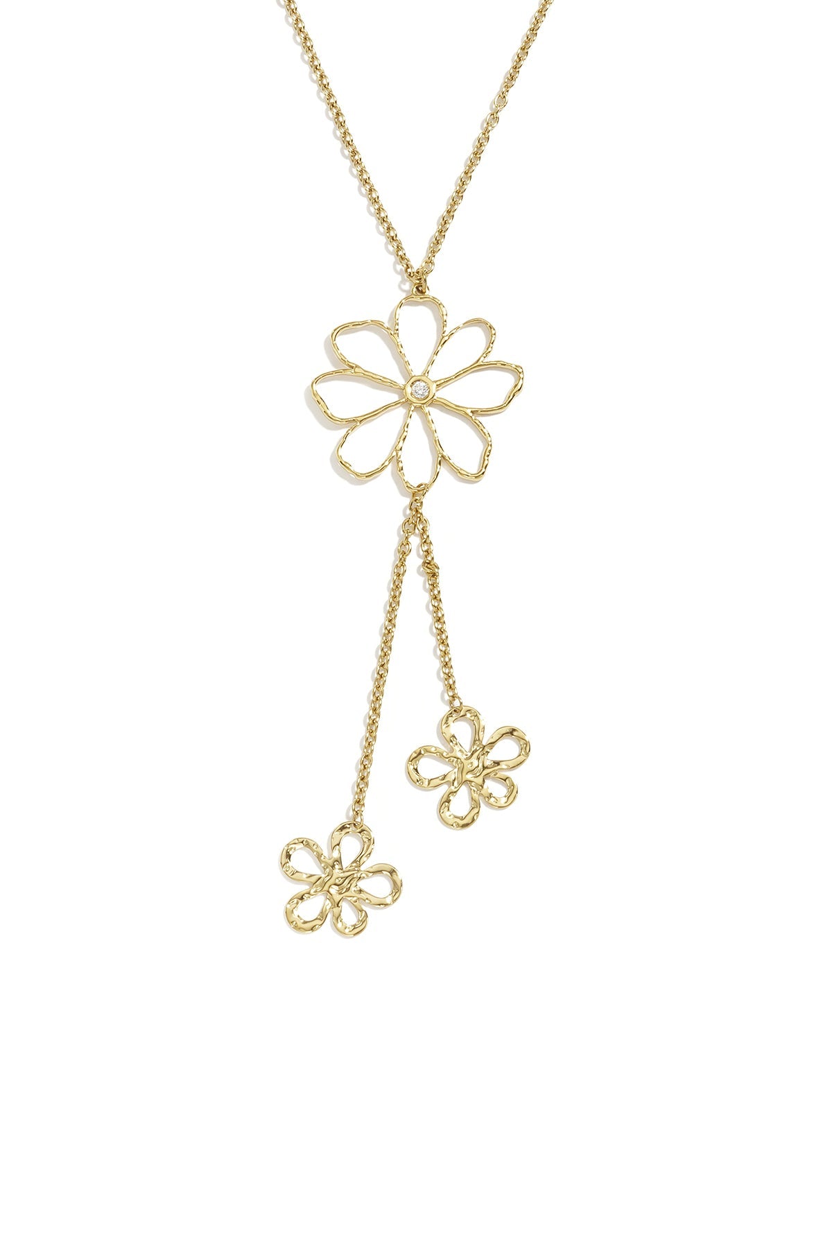 LIVAYA Anhängerkette mit Blumenanhängern aus Edelstahl